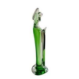 Murano Sommerso Green & Clear Art Glass Madonna Sculpture - Mid-Century Italian
